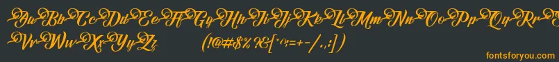 フォントFundamentalDemo – 黒い背景にオレンジの文字