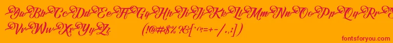 フォントFundamentalDemo – オレンジの背景に赤い文字