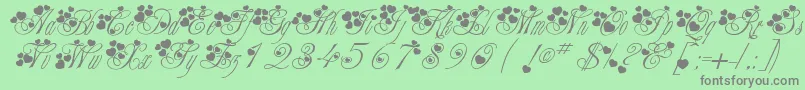 McSweetieHearts Font – Gray Fonts on Green Background