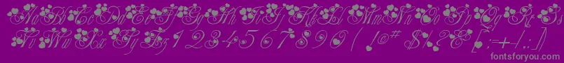 McSweetieHearts-Schriftart – Graue Schriften auf violettem Hintergrund