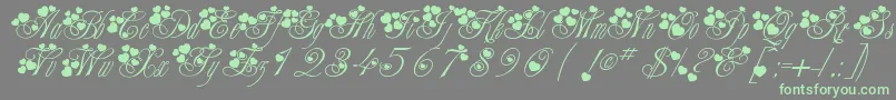 McSweetieHearts Font – Green Fonts on Gray Background