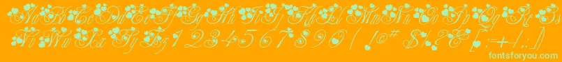 McSweetieHearts-Schriftart – Grüne Schriften auf orangefarbenem Hintergrund