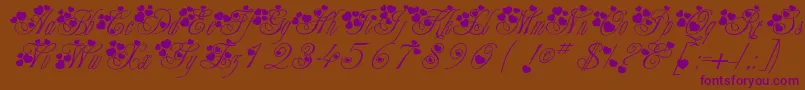 McSweetieHearts Font – Purple Fonts on Brown Background