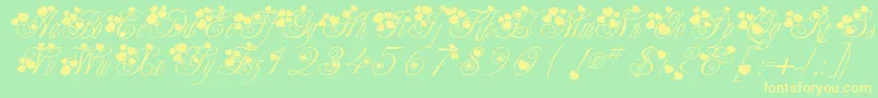 McSweetieHearts Font – Yellow Fonts on Green Background