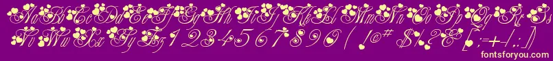 McSweetieHearts Font – Yellow Fonts on Purple Background