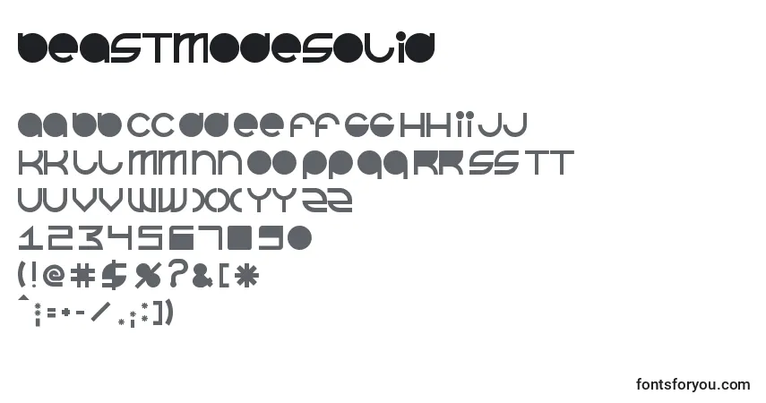 Schriftart BeastmodeSolid – Alphabet, Zahlen, spezielle Symbole