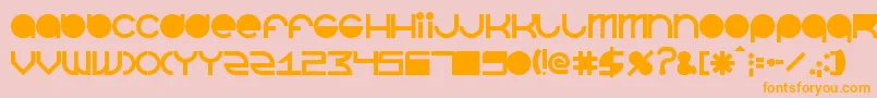 BeastmodeSolid-Schriftart – Orangefarbene Schriften auf rosa Hintergrund
