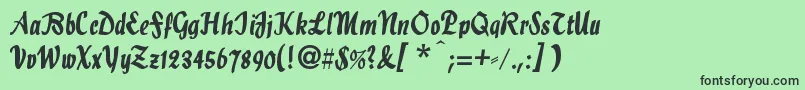 Hollascript Font – Black Fonts on Green Background
