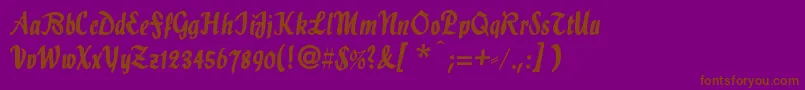 Hollascript Font – Brown Fonts on Purple Background