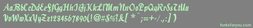 Hollascript Font – Green Fonts on Gray Background