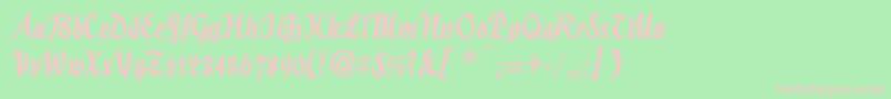 Hollascript Font – Pink Fonts on Green Background