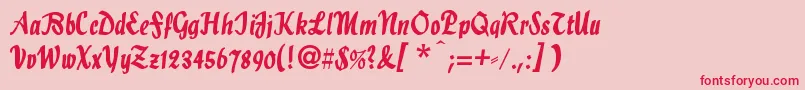 fuente Hollascript – Fuentes Rojas Sobre Fondo Rosa