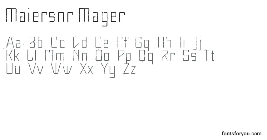 Шрифт Maiersnr8Mager – алфавит, цифры, специальные символы