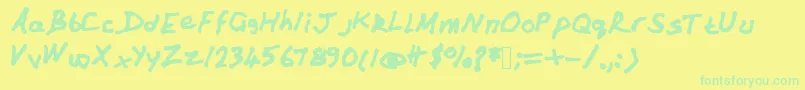 Andy Font – Green Fonts on Yellow Background