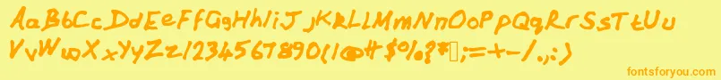 Andy Font – Orange Fonts on Yellow Background