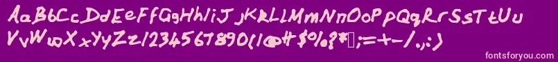 Czcionka Andy – różowe czcionki na fioletowym tle
