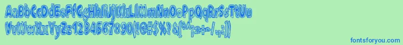 Xxxraytid Font – Blue Fonts on Green Background