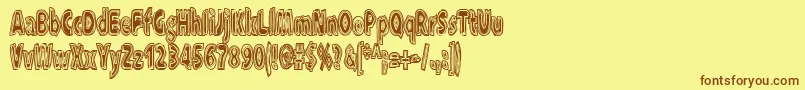 Xxxraytid Font – Brown Fonts on Yellow Background