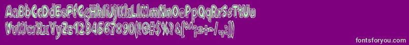 Xxxraytid Font – Green Fonts on Purple Background