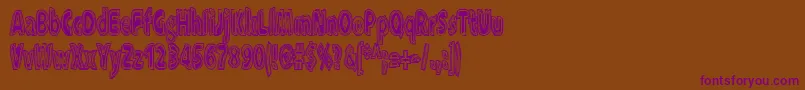 Xxxraytid Font – Purple Fonts on Brown Background