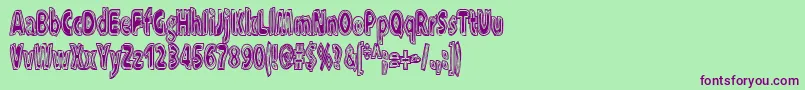 Xxxraytid Font – Purple Fonts on Green Background