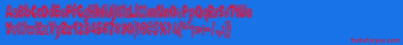 Xxxraytid Font – Red Fonts on Blue Background