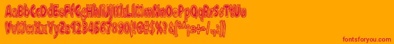 Xxxraytid-Schriftart – Rote Schriften auf orangefarbenem Hintergrund