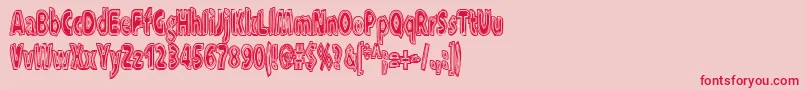 フォントXxxraytid – ピンクの背景に赤い文字
