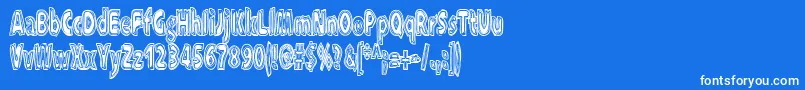 Xxxraytid Font – White Fonts on Blue Background