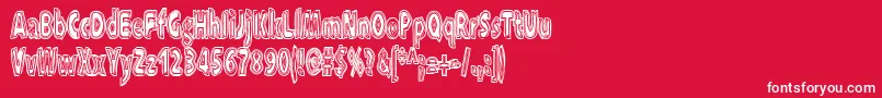 Police Xxxraytid – polices blanches sur fond rouge