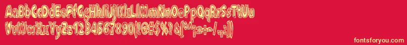 Xxxraytid Font – Yellow Fonts on Red Background
