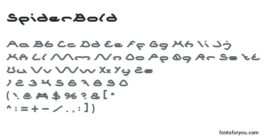 Fuente SpiderBold - alfabeto, números, caracteres especiales