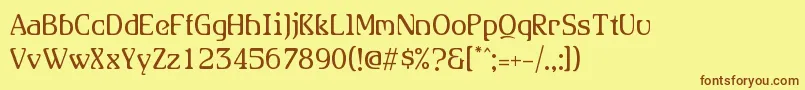 Allhookedup Font – Brown Fonts on Yellow Background