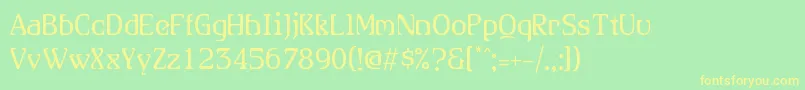 Allhookedup Font – Yellow Fonts on Green Background