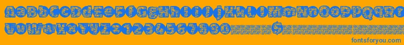 Tigerbawl Font – Blue Fonts on Orange Background