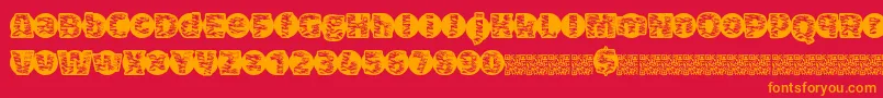 Tigerbawl Font – Orange Fonts on Red Background