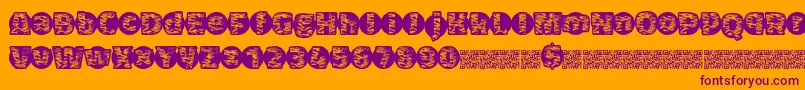 Tigerbawl Font – Purple Fonts on Orange Background