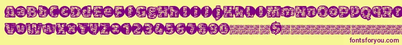 Tigerbawl Font – Purple Fonts on Yellow Background