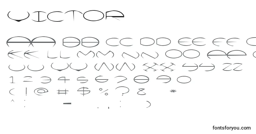 Victor-fontti – aakkoset, numerot, erikoismerkit