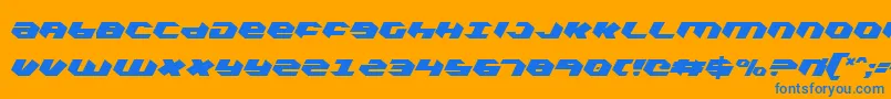 Saiba mais sobre a fonte Kubrickce Fonte Kubrickce – fontes azuis em um fundo laranja