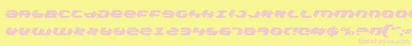 Kubrickce-Schriftart – Rosa Schriften auf gelbem Hintergrund