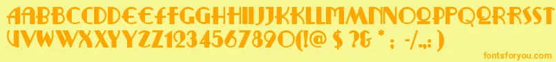 PromenadDeco Font – Orange Fonts on Yellow Background