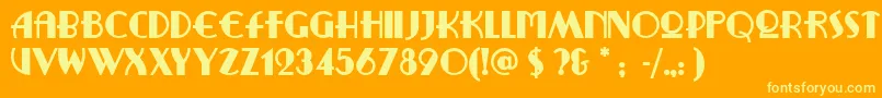 PromenadDeco Font – Yellow Fonts on Orange Background