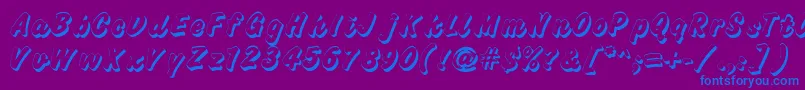 Challengeshadow-Schriftart – Blaue Schriften auf violettem Hintergrund