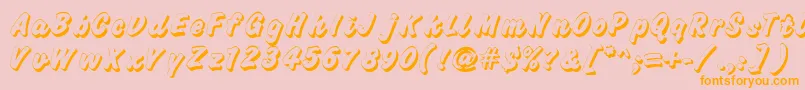 Challengeshadow-Schriftart – Orangefarbene Schriften auf rosa Hintergrund