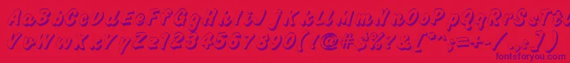 Challengeshadow Font – Purple Fonts on Red Background