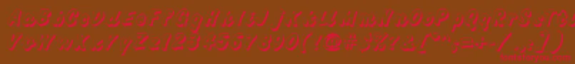 フォントChallengeshadow – 赤い文字が茶色の背景にあります。