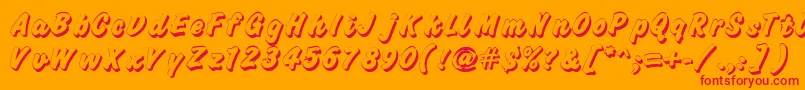 Challengeshadow Font – Red Fonts on Orange Background