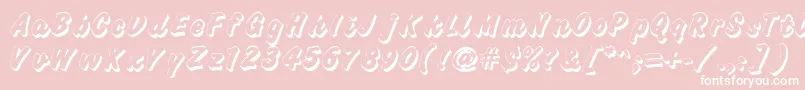 Challengeshadow-Schriftart – Weiße Schriften auf rosa Hintergrund