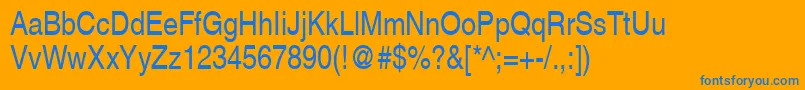 SansNarrow Font – Blue Fonts on Orange Background